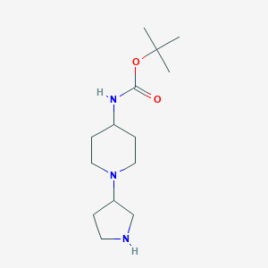 molecular formula C14H27N3O2 B1372253 (1-吡咯烷-3-基-哌啶-4-基)-氨基甲酸叔丁酯 CAS No. 885274-91-9