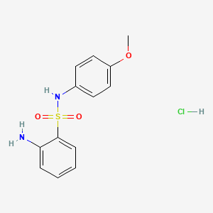 molecular formula C13H15ClN2O3S B1372257 2-amino-N-(4-methoxyphenyl)benzene-1-sulfonamide hydrochloride CAS No. 65645-67-2