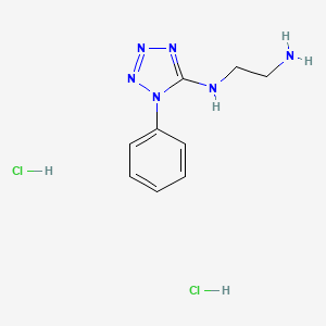 molecular formula C9H14Cl2N6 B1372278 N-(1-phenyl-1H-tetrazol-5-yl)ethane-1,2-diamine dihydrochloride CAS No. 1169977-30-3