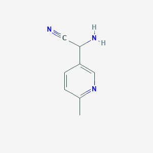 molecular formula C8H9N3 B137228 2-Amino-2-(6-methylpyridin-3-yl)acetonitrile CAS No. 141775-36-2