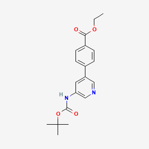 molecular formula C19H22N2O4 B13722829 Ethyl 4-[5-(Boc-amino)-3-pyridinyl]benzoate 