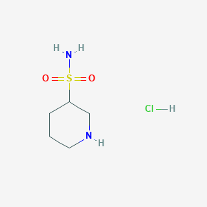 molecular formula C5H13ClN2O2S B1372283 Piperidine-3-sulfonamide hydrochloride CAS No. 1170558-67-4