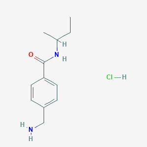 molecular formula C12H19ClN2O B1372284 4-(aminomethyl)-N-(butan-2-yl)benzamide hydrochloride CAS No. 1170104-88-7