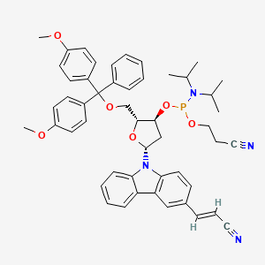 molecular formula C50H53N4O6P B13722852 3-[[(2R,3S,5R)-2-[[bis(4-methoxyphenyl)-phenylmethoxy]methyl]-5-[3-[(E)-2-cyanoethenyl]carbazol-9-yl]oxolan-3-yl]oxy-[di(propan-2-yl)amino]phosphanyl]oxypropanenitrile 