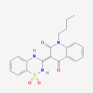 molecular formula C20H19N3O4S B137229 1-Butyl-3-(1,1-dioxido-2H-1,2,4-benzothiadiazin-3-yl)-4-hydroxy-2(1H)-quinolinone CAS No. 303776-83-2