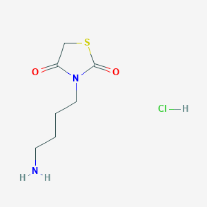 molecular formula C7H13ClN2O2S B1372301 3-(4-Aminobutyl)-1,3-thiazolidine-2,4-dione hydrochloride CAS No. 25565-82-6