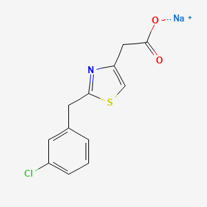 molecular formula C12H9ClNNaO2S B1372302 Sodium 2-{2-[(3-chlorophenyl)methyl]-1,3-thiazol-4-yl}acetate CAS No. 1171566-72-5