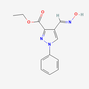 molecular formula C13H13N3O3 B1372306 ethyl 4-[(hydroxyimino)methyl]-1-phenyl-1H-pyrazole-3-carboxylate CAS No. 1173625-38-1