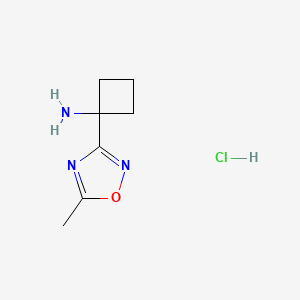 molecular formula C7H12ClN3O B1372314 1-(5-甲基-1,2,4-恶二唑-3-基)环丁-1-胺盐酸盐 CAS No. 1170897-28-5