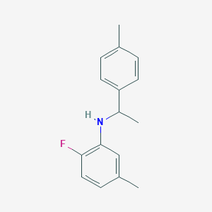 molecular formula C16H18FN B1372322 2-fluoro-5-methyl-N-[1-(4-methylphenyl)ethyl]aniline CAS No. 1039322-89-8
