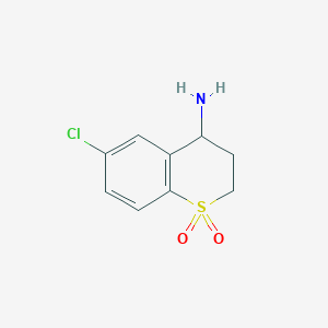 molecular formula C9H10ClNO2S B1372327 4-氨基-6-氯-3,4-二氢-2H-1λ6-苯并噻吩并二酮 CAS No. 1039912-70-3