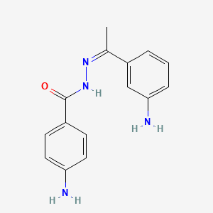 4-amino-N'-[(1Z)-1-(3-aminophenyl)ethylidene]benzohydrazide