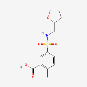 molecular formula C13H17NO5S B1372328 2-甲基-5-[(氧杂环-2-基甲基)磺酰胺基]苯甲酸 CAS No. 1040340-53-1