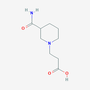 molecular formula C9H16N2O3 B1372330 3-(3-Carbamoylpiperidin-1-yl)propanoic acid CAS No. 1036590-20-1