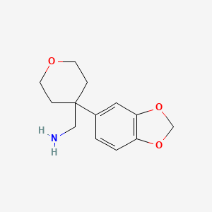 molecular formula C13H17NO3 B1372337 [4-(2H-1,3-benzodioxol-5-yl)oxan-4-yl]methanamine CAS No. 1152568-81-4