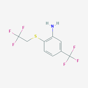 molecular formula C9H7F6NS B1372340 2-[(2,2,2-三氟乙基)硫代]-5-(三氟甲基)苯胺 CAS No. 1094403-82-3