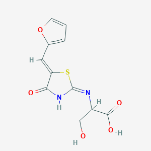 2-{[5-[(Z)-2-furylmethylidene]-4-oxo-1,3-thiazol-2(4H)-yl]amino}-3-hydroxypropanoic acid