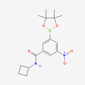 molecular formula C17H23BN2O5 B13723554 N-Cyclobutyl-3-nitro-5-(4,4,5,5-tetramethyl-[1,3,2]dioxaborolan-2-yl)-benzamide 