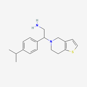 molecular formula C18H24N2S B1372358 2-[4-(propan-2-yl)phenyl]-2-{4H,5H,6H,7H-thieno[3,2-c]pyridin-5-yl}ethan-1-amine CAS No. 1021233-79-3