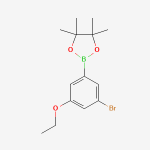 molecular formula C14H20BBrO3 B1372375 2-(3-Bromo-5-ethoxyphenyl)-4,4,5,5-tetramethyl-1,3,2-dioxaborolane CAS No. 1073339-03-3