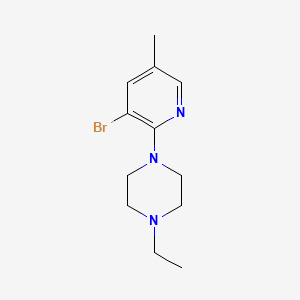 molecular formula C12H18BrN3 B1372383 1-(3-Bromo-5-methylpyridin-2-yl)-4-ethylpiperazine CAS No. 1187386-39-5