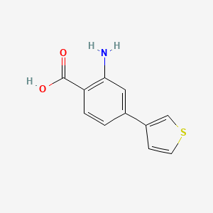 molecular formula C11H9NO2S B1372385 2-氨基-4-(噻吩-3-基)苯甲酸 CAS No. 1096770-86-3