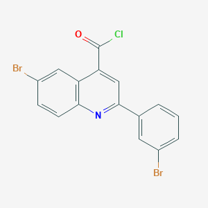 molecular formula C16H8Br2ClNO B1372390 Cloruro de 6-Bromo-2-(3-bromofenil)quinolina-4-carbonilo CAS No. 1160253-07-5