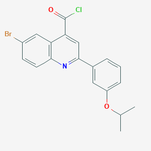 molecular formula C19H15BrClNO2 B1372393 6-溴-2-(3-异丙氧基苯基)喹啉-4-甲酰氯 CAS No. 1160253-23-5