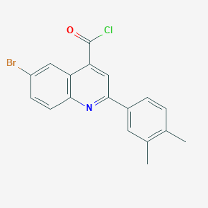 molecular formula C18H13BrClNO B1372394 6-Bromo-2-(3,4-dimethylphenyl)quinoline-4-carbonyl chloride CAS No. 1160253-17-7