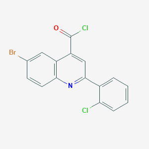 molecular formula C16H8BrCl2NO B1372397 6-Bromo-2-(2-chlorophenyl)quinoline-4-carbonyl chloride CAS No. 1160253-25-7