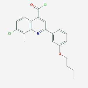 molecular formula C21H19Cl2NO2 B1372406 2-(3-Butoxyphenyl)-7-chloro-8-methylquinoline-4-carbonyl chloride CAS No. 1160255-96-8