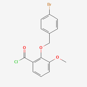 molecular formula C15H12BrClO3 B1372410 2-[(4-溴苄氧基)-3-甲氧基苯甲酰]氯 CAS No. 1160250-27-0