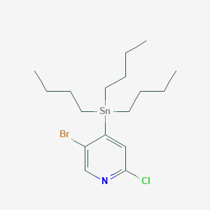 molecular formula C17H29BrClNSn B1372455 5-Bromo-2-chloro-4-(tributylstannyl)pyridine CAS No. 821773-99-3