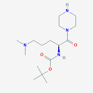 molecular formula C16H32N4O3 B1372485 tert-butyl (S)-4-(dimethylamino)-1-(piperazine-1-carbonyl)butylcarbamate CAS No. 1174064-68-6