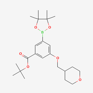 tert-Butyl 3-((tetrahydro-2H-pyran-4-yl)methoxy)-5-(4,4,5,5-tetramethyl-1,3,2-dioxaborolan-2-yl)benzoate