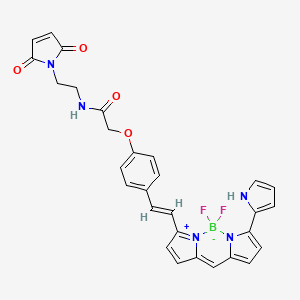 2-[4-[(E)-2-[2,2-difluoro-12-(1H-pyrrol-2-yl)-1-aza-3-azonia-2-boranuidatricyclo[7.3.0.03,7]dodeca-3,5,7,9,11-pentaen-4-yl]ethenyl]phenoxy]-N-[2-(2,5-dioxopyrrol-1-yl)ethyl]acetamide