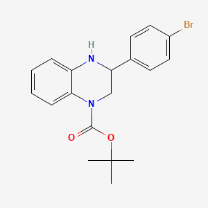 molecular formula C19H21BrN2O2 B1372490 叔丁基 3-(4-溴苯基)-1,2,3,4-四氢喹喔啉-1-羧酸酯 CAS No. 1186194-93-3