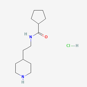 molecular formula C13H25ClN2O B1372494 Cyclopentanecarboxylic acid (2-piperidin-4-yl-ethyl)-amide hydrochloride CAS No. 1185296-32-5