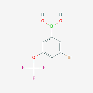 molecular formula C7H5BBrF3O3 B1372499 3-Bromo-5-(trifluoromethoxy)phenylboronic acid CAS No. 1072951-48-4