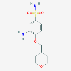 molecular formula C12H18N2O4S B13725026 3-Amino-4-(tetrahydro-pyran-4-ylmethoxy)-benzenesulfonamide 