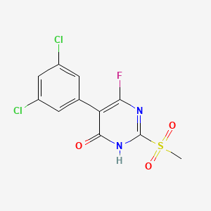 molecular formula C11H7Cl2FN2O3S B13725047 5-(3,5-Dichlorophenyl)-4-fluoro-6-hydroxy-2-(methylsulfonyl)pyrimidine 