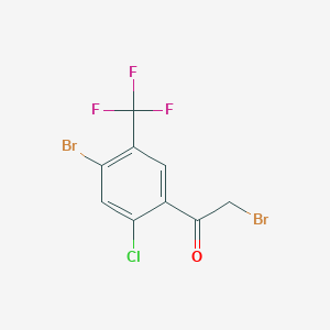 molecular formula C9H4Br2ClF3O B13725062 4'-Bromo-2'-chloro-5'-(trifluoromethyl)phenacyl bromide 