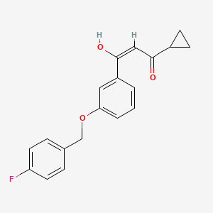 (E)-1-cyclopropyl-3-[3-[(4-fluorophenyl)methoxy]phenyl]-3-hydroxyprop-2-en-1-one