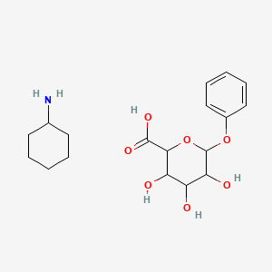 molecular formula C18H27NO7 B13725114 cyclohexanamine;3,4,5-trihydroxy-6-phenoxyoxane-2-carboxylic acid 