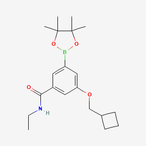 molecular formula C20H30BNO4 B13725132 3-(Cyclobutylmethoxy)-N-ethyl-5-(4,4,5,5-tetramethyl-1,3,2-dioxaborolan-2-yl)benzamide 