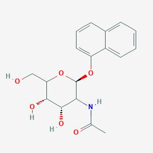 molecular formula C18H21NO6 B13725149 N-[(2S,3R,4R,5S,6R)-4,5-Dihydroxy-6-(hydroxymethyl)-2-(1-naphthyloxy)tetrahydropyran-3-yl]acetamide 