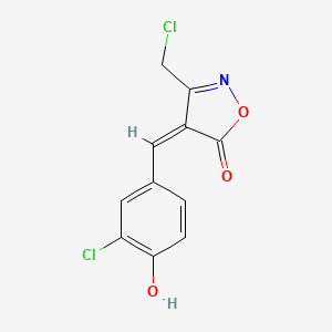 molecular formula C11H7Cl2NO3 B13725155 4-(3-Chloro-4-hydroxybenzylidene)-3-(chloromethyl)isoxazol-5(4H)-one 