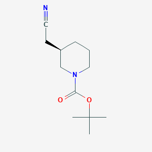 molecular formula C12H20N2O2 B1372518 (R)-tert-Butyl 3-(cyanomethyl)piperidine-1-carboxylate CAS No. 1039361-80-2