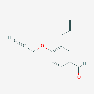 molecular formula C13H12O2 B1372519 3-烯丙基-4-(2-炔-1-氧基)苯甲醛 CAS No. 915922-32-6