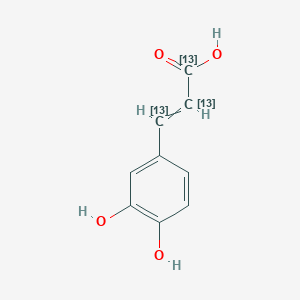 molecular formula C9H8O4 B13725190 3-(3,4-dihydroxyphenyl)(1,2,3-13C3)prop-2-enoic acid 